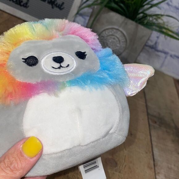 Squishmallows Leonori The Lion 5” Wings Tie Dye Rainbow Mane NWT - Picture 5 of 8